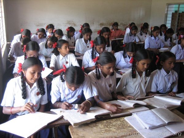 A typical classroom with students